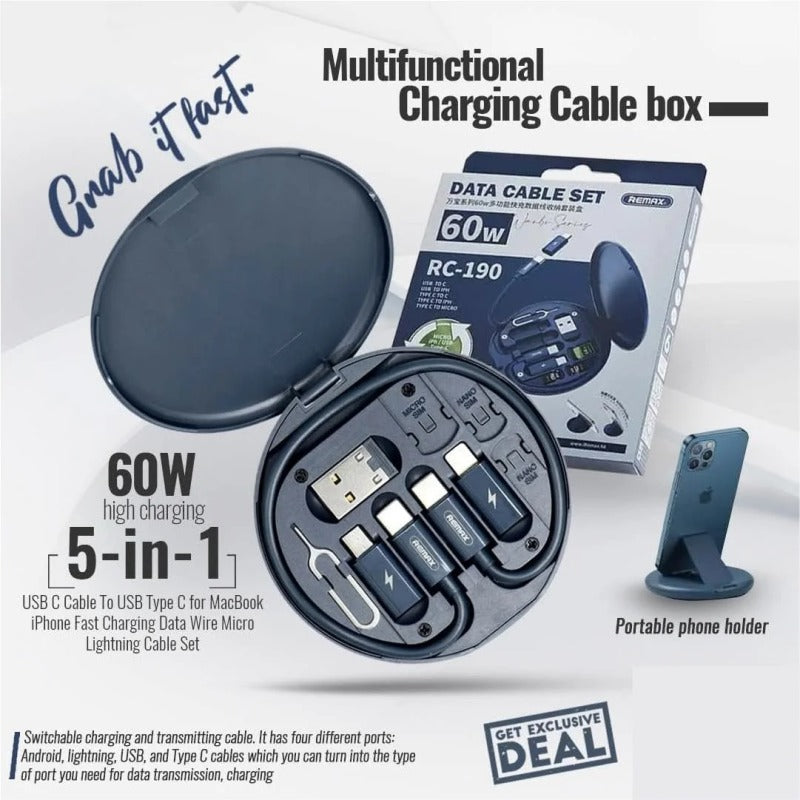 4-in-1 Multi Charging Cable Set with Storage Case